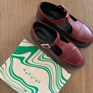 Maguire Neiva Oxblood Mary Jane Shoes